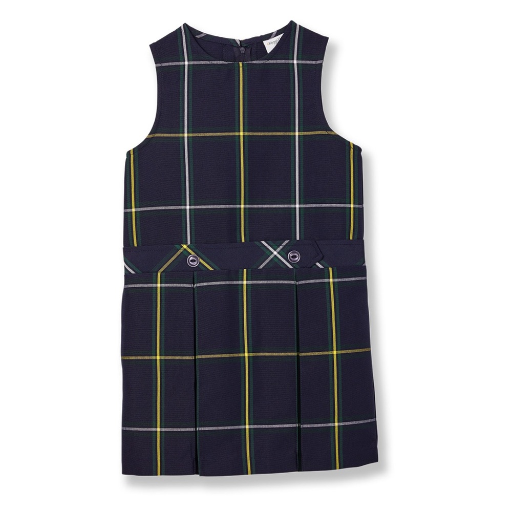 Girls FlynnO'Hara Navy Plaid Jumper Dress Size 4